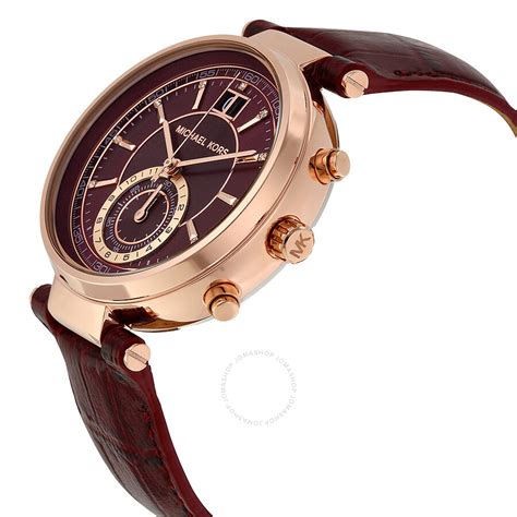 michael kors sawyer burgundy watch|Michael Kors Sawyer Burgundy Dial Burgundy .